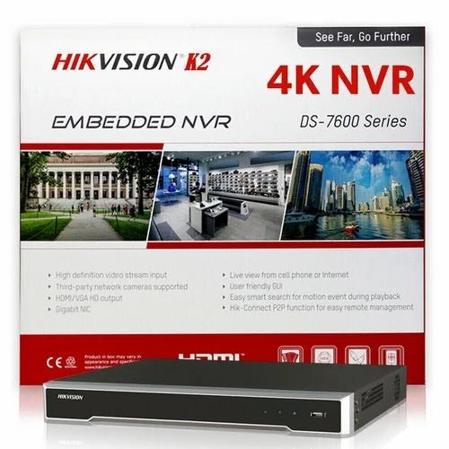 جهاز تسجيل كاميرات (IP NVR) يدعم 32 كاميرات حتى جودة 12 ميجابيكسل يدعم الذكاء الاصطناعى وتوصيل 4 هارد ديسك للتسجيل ومصمم من المعدن بدون سويتش (DS-7732NXI-K4)