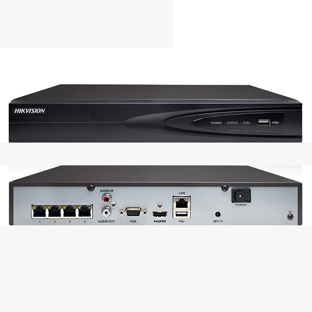 جهاز تسجيل كاميرات (IP NVR) يدعم 4 كاميرات حتى جودة 8 ميجابيكسل وتوصيل 1 هارد ديسك للتسجيل ومصمم من المعدن وسويتش داخلى (DS-7604NI-Q1/4P)